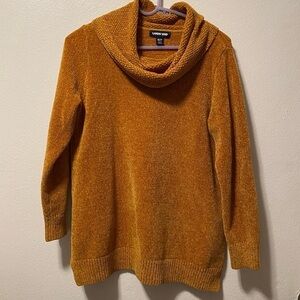Lands’ End Sweater Cowl Neck Women’s Size‎ M/P 10-12 Pull Over Orange